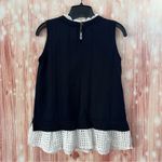 Loft Women's Eyelet Mixed Media Sweater Tank Forever Navy Photo 7