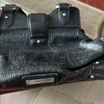 Kenneth Cole New York Black Word Embossed Silver Hook Clasp Shoulder Bag Photo 10