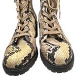 Vince Camuto Gaviana Boots Womens 7 Leather Snake Print Lace Up Modern Lug Sole Photo 8