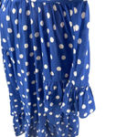 Tularosa  Hattie Dress‎ Blue Polka Dot Off the Shoulder Mini Size Small Photo 8