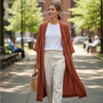 notPERFECTLINEN Terracotta Linen Duster Orange Size undefined Photo 1