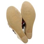 Tory Burch Taupe Reptile Embossed Leather Strappy Cork Wedge Sandals Size 10.5 Photo 14