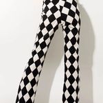Motel Rocks Zoven Harlequin Black & White Flare Trousers Photo 1