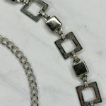 Square Geometric Chain Link Belt Silver Tone One Size (OS) ✨ Photo 3