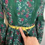 Romeo + Juliet Couture NWT Medium Dark Green Floral Crochet Mini Skater Dress Long Balloon Puff Sleeve New Photo 5