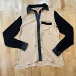 DL1961  Silk and Sheep Leather Button Down Blouse Photo 0