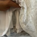 Japna  || NWOT White Laced Ruffle Front Tie Cropped Top Sz Small Photo 3