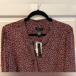 Grace Woman Long Sleeve‎ Floral Button Front Blouse Maroon Red Size 1X NWT! Photo 3