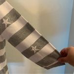 EUC Picadilly Canada White Silver Stripe Star Crew Neck Sweater Size M Multiple Size M Photo 5
