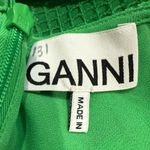 Ganni Green Cutout Twisted Lace Midi Dress Embroidered Floral Long Sleeve 36 4 Photo 5