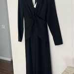 Self Portrait  black twist front quarter sleeve open back cropped jumpsuit NWT 4 Photo 9