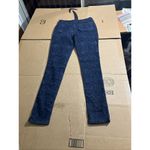 Eileen Fisher Blue Ikat Denim Jeans Size 4, Dark Wash Skinny Boho Damask Pattern Photo 1