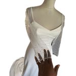 Lulus Wedding Gown Sheer Beaded Sleeves Side Slit Train V Photo 6