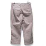 Talbots  Pink‎ Green and White Striped Seersucker Capri Pants Size 4 Photo 1