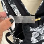 Nicole Miller swimsuit NEW plunge One Piece white Black feather print swimwear Photo 6