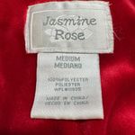 Vintage Jasmine Rose Half Zip Velour Robe House Coat Dress Red Medium Photo 8