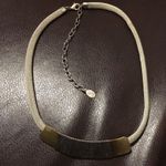 MARJORIE BAER Southwestern Two Tone Silver Gold Mesh Chain Wire Wrapped Pendant Photo 2