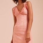 C/MEO COLLECTIVE  Eyelet Mini Dress Spaghetti Strap Cotton Ruffle Peach Large New Photo 7