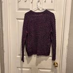 Gap  Sweater XL Berry Wavy Purple Rainbow Cable Knit Pullover‎ Marled Textured Photo 4