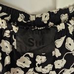 Anna Sui  Womens Black White Floral Wide Leg Pants Medium‎ Photo 2