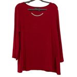 Chico's  Travelers Red Crescent Hardware Top Blouse Size Large 12‎ (2) Photo 2