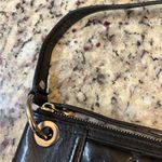 Coach  Poppy Quilted Crinkled Leather Black Shoulder Bag  Blue Inside Y2K #19856 Photo 3