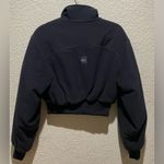 Alo Yoga NWT Polar Fleece Cropped Wintry Mix Full Zip Jacket Black Size S Photo 6