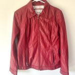wilson's leather Wilson’s Leather Maxima Red Leather Jacket Bikercore Zip Up Vintage Y2K Photo 1