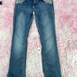Grace in LA Embellished Pockets Bootcut Jeans Medium Wash Denim Blue Size 26 Photo 2