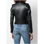 Sandro Ewan Leather Quilted Biker Jacket Size Medium Photo 2