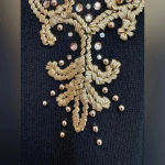 Vintage Antonella Preve New York Black Whimsigoth Gold Beaded Midi Dress Size M Size M Photo 5