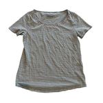 Talbots Womens Striped Scoop Neck Short Sleeve T-Shirt Medium Pima Cotton Photo 0