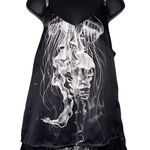 Silky Pajama Shorts and Cami‎ Set Jellyfish Graphic Print Black Size M Photo 0