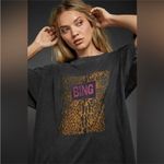 ANINE BING NEW Graphic Print Leopard Harley Tee Shirt Dress Size XS Animal Print Photo 2