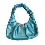 Justice Blue Satin Scrunch Handle Shoulder Bag Photo 0