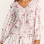 Love Shack Fancy 🤍✨ Merida Pink Floral Lace Button Down Blouse Photo 0