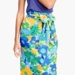 J.Crew  Puckered Morning Floral Tie Waist Colorful Skirt Cotton Size 6 Photo 0