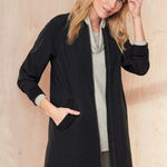 Garnet Hill  Size‎ XS Black Longline Bomber Full Zip Jacket Water-Resistant Coat Photo 0