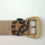 ANOTHER LINE, INC Leopard Print Belt Sz MED Black Buckle Calf Hair Upper Brown Photo 6