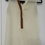 Sunday in Brooklyn  Anthropologie V-neck Sleeveless Top Leather Trim Photo 0
