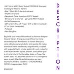 Alwand Vahan 14KT GENUINE 4 CARAT & DIAMOND RING DESIGNER -7.17 GRAMS!! Photo 12