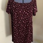 ThereAbouts Floral Print Mini Dress in Burgundy Purple Size 3X Photo 0