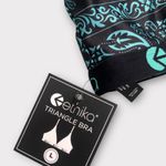 Ethika NWT.  Black and Teal Triangle Bralette Bandana Print Photo 6