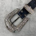 Nocona Belt Co Western Fashion Belt Womens S Black Rhinestones Crystal Buckle Photo 2