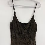 Topshop Metallic Jumper Sz 10 Gold Black Y2K Holiday Clubwear Geometric NWT Glam Photo 3