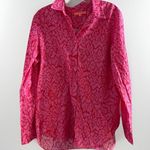 Vilagallo Women's Gaby Ikat Long Sleeve Blouse Pink Shirt Sz 42 / US 10 L Photo 7
