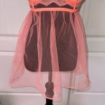 Victoria's Secret  NEON PINK PEACH BABY DOLL SHEER MESH LINGERIE TOP SLIP Photo 3