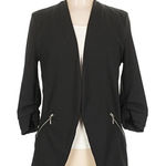 Maurice's  Women’s Black Blazer Open Front Zipper Pockets 3/4 Sleeves Size Large Photo 0