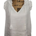 Crown & Ivy Ruffle Neck Top Sleeveless Tassel White‎ Blouse PS White Size undefined Photo 0