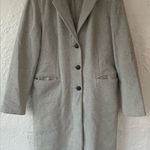 United Colors Of Benetton Vintage  Womens Sz 44 (M/L) Coat Gray Wool Trench Pea Photo 0